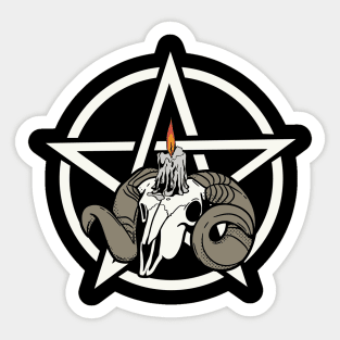 Ram skull Pentagram Sticker